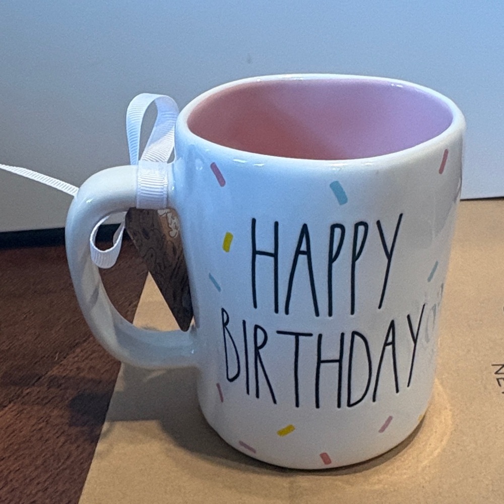 Rae Dunn Happy Birthday Ceramic Mug - Pink Interior